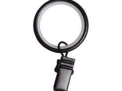 Gardinenringe mit Klammern Schwarz Ø 19 mm