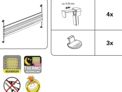 Gardinia Easy Fix Plissee Tag und Nacht Weiß 90 cm x 210 cm