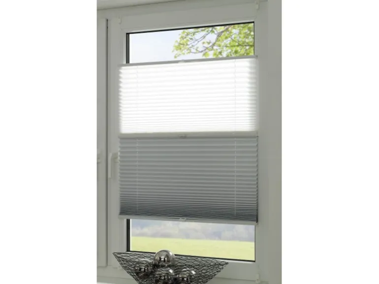 Gardinia Easy Fix Plissee Tag und Nacht Weiß 100 cm x 130 cm