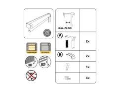 Gardinia Easyfix Doppelrollo mit Montageschiene 100 cm x 150 cm Weiß