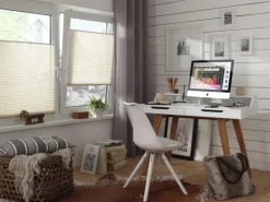 Gardinia EasyFix Plissee mit 2 Bedienschienen 45 cm x 130 cm Elfenbein