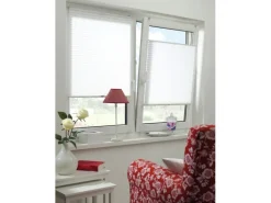 Gardinia EasyFix Plissee mit 2 Bedienschienen 95 cm x 130 cm Weiß