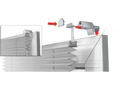 Gardinia EasyFix Plissee mit 2 Bedienschienen 90 cm x 210 cm Elfenbein