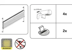 Gardinia EasyFix Plissee mit 2 Bedienschienen 90 cm x 210 cm Elfenbein