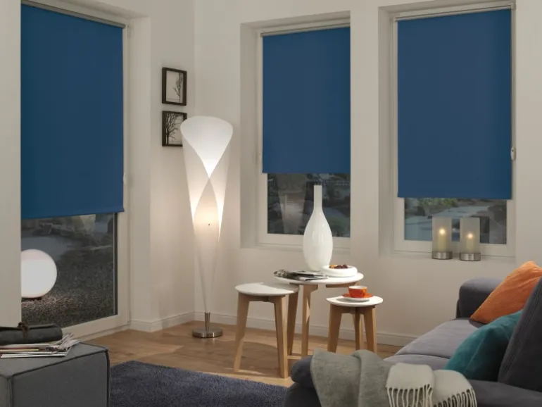 Gardinia EasyFix Rollo Thermo energiesparend 75 cm x 150 cm Blau