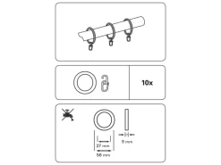 Gardinia Gardinenringe Lugano für Ø 28 mm Kolonial 10-er Pack