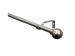 Gardinia Gardinenstangen-Set Kugel Ø 16/19 mm Edelstahloptik 120 cm - 210 cm