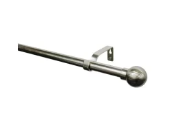 Gardinia Gardinenstangen-Set Kugel Ø 16/19 mm Edelstahloptik 120 cm - 210 cm