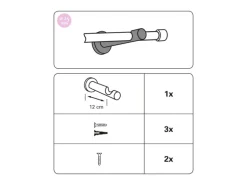 Gardinia Holz-Träger Country für Ø 25 mm offen 12 cm Castell Eiche