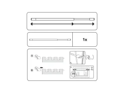 Gardinia Klemmvitrage Ø 10/12 mm Weiß 75 cm - 125 cm