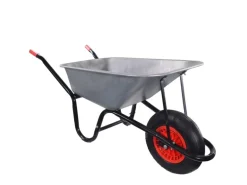 Garmio Schubkarre 85 Liter 160 kg Garten Bauschubkarre Gummi-Luftreifen Felge Verzinkt