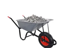 Garmio Schubkarre 85 Liter 160 kg Garten Bauschubkarre Gummi-Luftreifen Felge Verzinkt