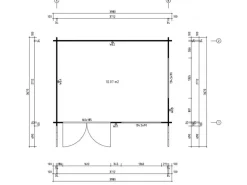 Gartenhaus Gabriel-34, 428x367 cm, Natur