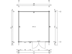 Gartenhaus Valeria-28, 428 x 427 cm, Natur