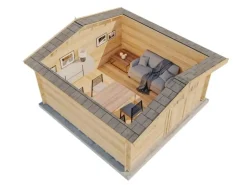 Gartenhaus Valeria-28, 428 x 427 cm, Braun