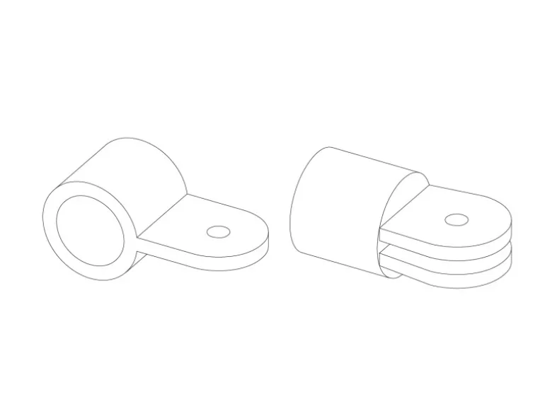 Gelenkstück Teil B Schwarz matt für Stahlrohr Ø 2,7 cm