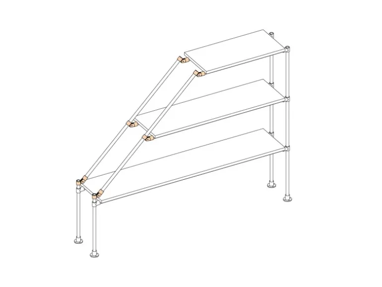 Gelenkstück Teil B Schwarz matt für Stahlrohr Ø 2,7 cm