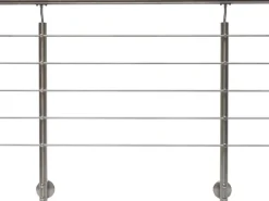 Geländerset Edelstahl mit Waagerechten Rundstäben Seitliche Montage 100 x 150 cm