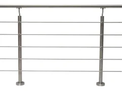 Geländerset Edelstahl mit Waagerechten Rundstäben Montage von Oben 100 x 150 cm