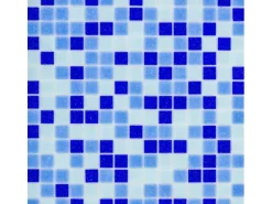 Glasmosaikmatte Blue-Mix Dark Crystall 32,6 cm x 32,6 cm