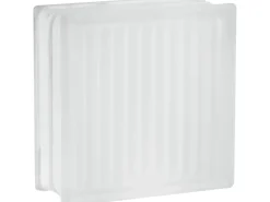 Glasstein Gekreuzt Weiß 2-Seitig Satiniert 19 cm x 19 cm x 8 cm