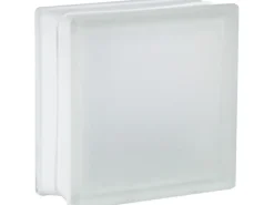 Glasstein Riva Weiß 2-Seitig Satiniert 19 cm x 19 cm x 8 cm