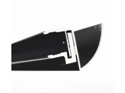 Glaszentrum Hagen 200 cm Regenrinne für Glasvordächer Schwarz 10,8 bis 17,5mm