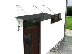 Glaszentrum Hagen - Typ/Stb3 200x90cm Glasvordach Vordach VSG - Grafit-Grau