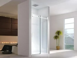 Glaszentrum Hagen - 105x195cm Nischentür Schiebetür Duschtür - Weiß