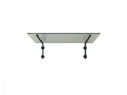 Glaszentrum Hagen L 180x90 cm Glasvordach inkl. Halter Ral7016 Klarglas
