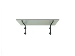 Glaszentrum Hagen L 130x90 cm Glasvordach inkl. Halter Ral7016 Klarglas