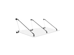 Glaszentrum Hagen STB 230x90 cm Glasvordach inkl. Halter Schwarz Klarglas