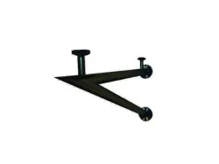 Glaszentrum Hagen V 230x90 cm Glasvordach inkl. Halter Schwarz Milchglas