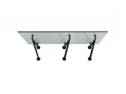 Glaszentrum Hagen V 250x90 cm Glasvordach inkl. Halter Ral7016 Klarglas