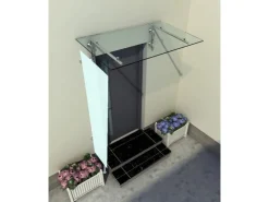 Glaszentrum Hagen 80x200x60 cm Seitenteil für Glasvordach Milchglas