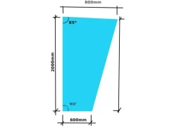 Glaszentrum Hagen 80x200x60 cm Seitenteil für Glasvordach Milchglas