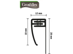Grosfillex Abschlußprofil 5 - 8 mm klippbar Rauchgrau 260 cm