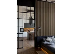 Grosfillex Wandverkleidung Element 3D Optik Linio 260 cm x 37,5 cm Walnut