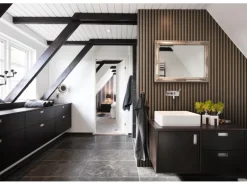 Grosfillex Wandverkleidung Element 3D Optik Linio 260 cm x 37,5 cm Walnut