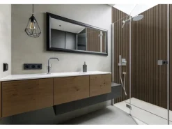 Grosfillex Wandverkleidung Element 3D Optik Linio 260 cm x 37,5 cm Walnut