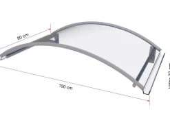 Gutta Bogenvordach BV Secco Klar 32 cm x 150 cm x 90 cm