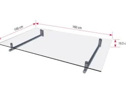 Gutta Glasvordach HD 160 Edelstahl Klar 160 cm x 100 cm
