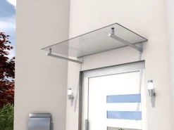 Gutta Glasvordach HD 140 Edelstahl Klar 140 cm x 80 cm
