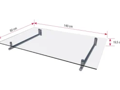 Gutta Glasvordach HD 140 Edelstahl Klar 140 cm x 80 cm