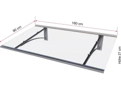 Gutta Pultvordach PT/GR Anthrazit 160 cm x 90 cm x 27 cm