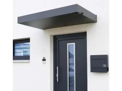 Gutta Rechteckvordach BS PLUS Anthrazit 160 x 90 cm Wasserspeier Rechts