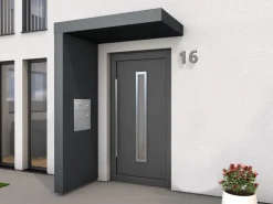 Gutta Rechteckvordach BS PLUS 160 Seite Links BK Edelstahl Vorbereitung Klingel