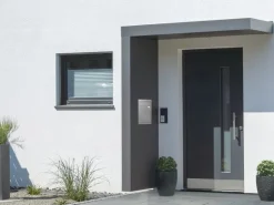 Gutta Rechteckvordach BS PLUS 200 x 90 cm Seite Links und Briefkasten Edelstahl