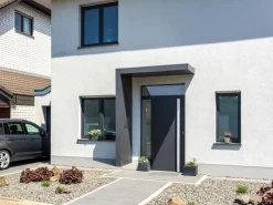 Gutta Rechteckvordach BS PLUS 160 x 90 cm Seite Links und Briefkasten Anthrazit