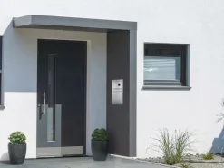 Gutta Rechteckvordach BS PLUS 200 Seite R BK Edel. Klingel Sprechanlage Kamera